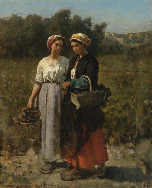 Jules Breton - Deux jeune femme dans le vintage (1862)