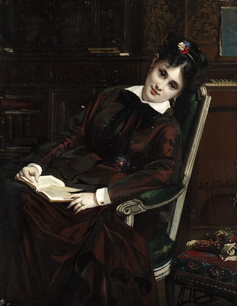 Jules Emile Saintin Junge Frau bei der Lektüre