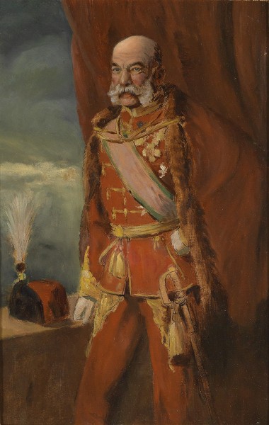 Kaiser Franz Joseph I in ungarischer Adjustierung c1900