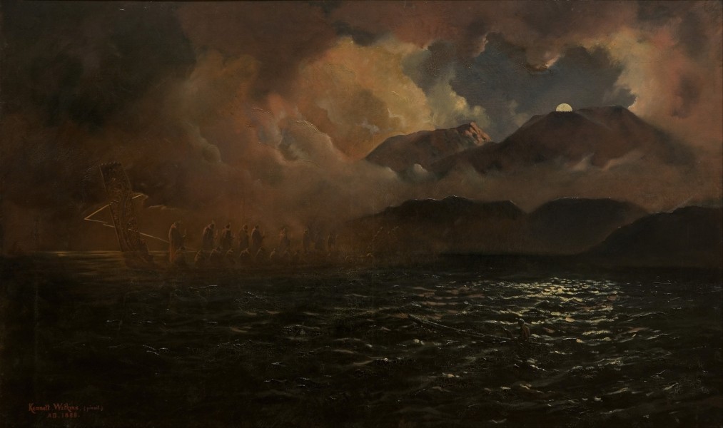 Kennett Watkins - The Phantom Canoe- A Legend of Lake Tarawera - Google Art Project
