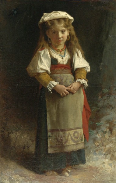 Léon Perrault - Portrait Of A Young Girl