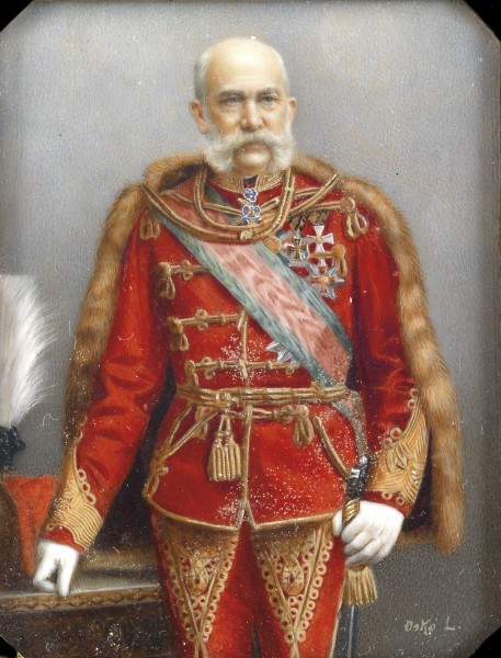 Lajos Osko Miniatur Franz Joseph I in ungarischer Uniform