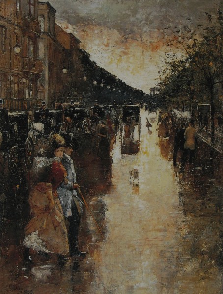 Lesser Ury 1888 Unter den Linden nach dem Regen