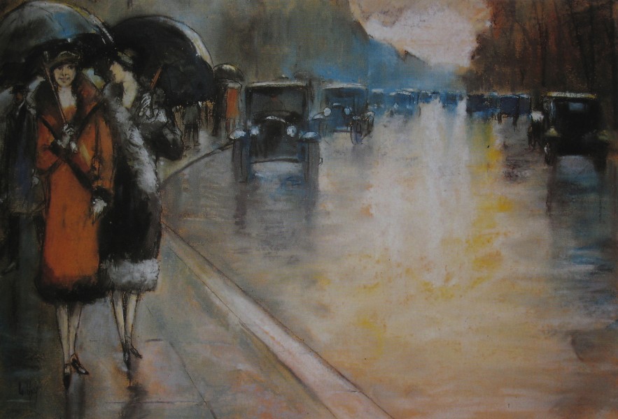 Lesser Ury 1925 Berliner Straße im Regen