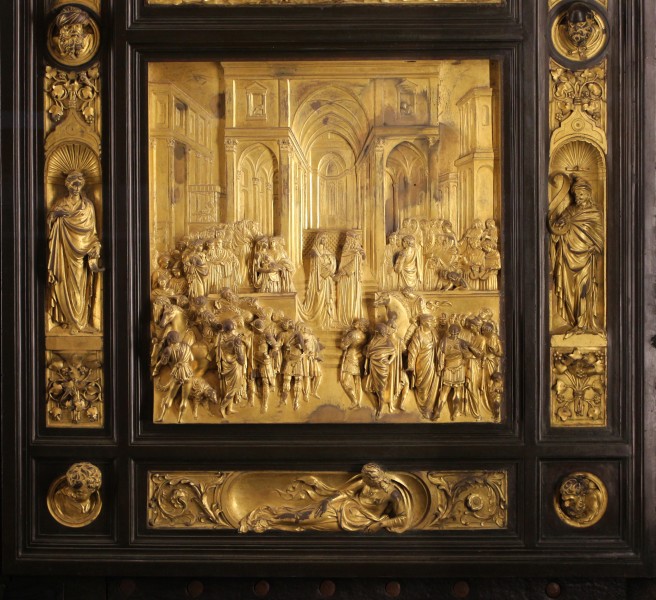 Lorenzo ghiberti, porta del paradiso, 1425-52, 10 salomone e la regina di saba