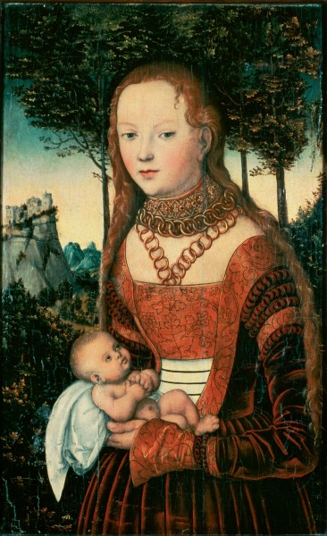 Lucas Cranach d.Ä. - Junge Mutter mit Kind, sog. Buße des heiligen Johannes Chrysostomos (Wartburg-Stiftung)