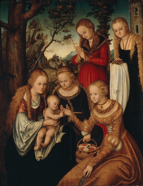 Lucas Cranach d.Ä. - Verlobung der Hl. Katharina (Anhaltische Gemäldegalerie)