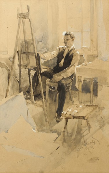 Ludek Marold Maler im Atelier