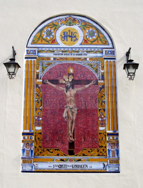 Málaga-Mural azulejos 03 Iglesia San Pedro Cristo Expiración