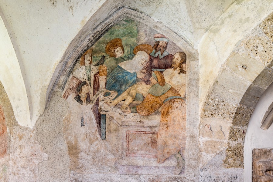Maria Saal Domplatz 6 Karner Wandbild von 1521 Grablegung Christi 03072017 0070