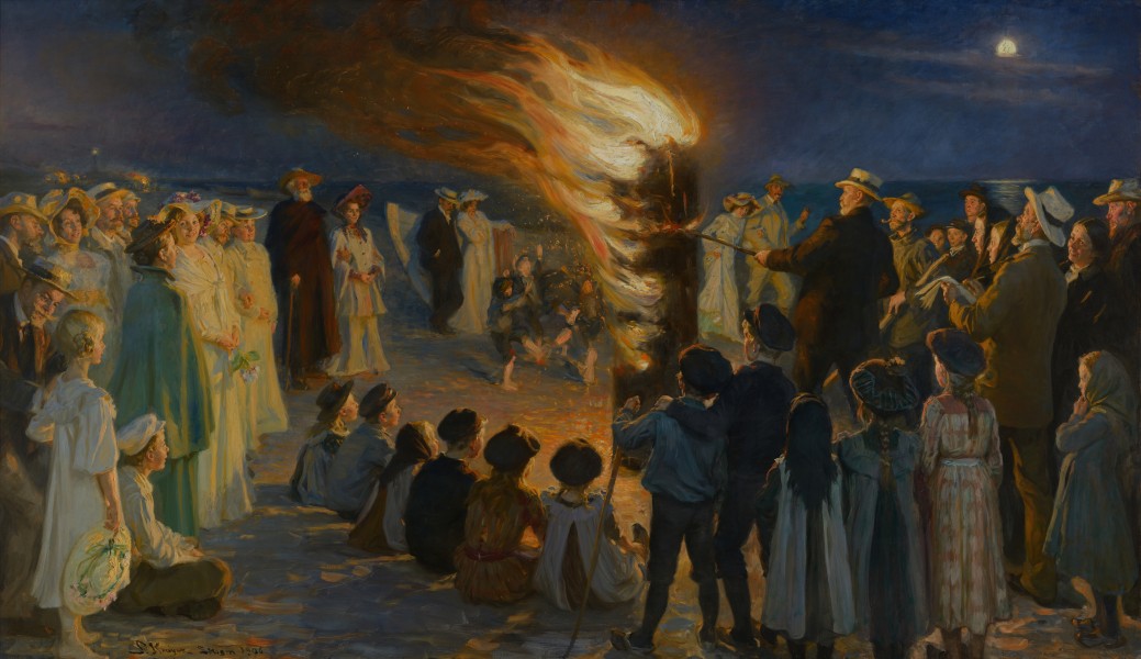 Midsummer Eve bonfire on Skagen's beach - P.S. Krøyer - Google Cultural Institute