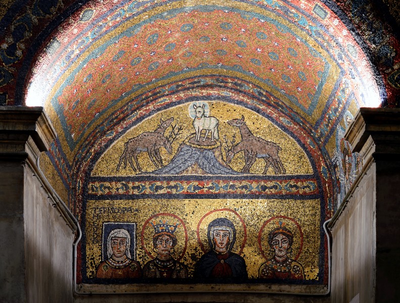 Mosaic with lamb in Santa Prassede (Roma)
