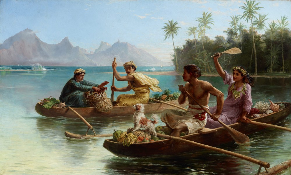 Nicholas Chevalier - Race to the market, Tahiti - Google Art Project