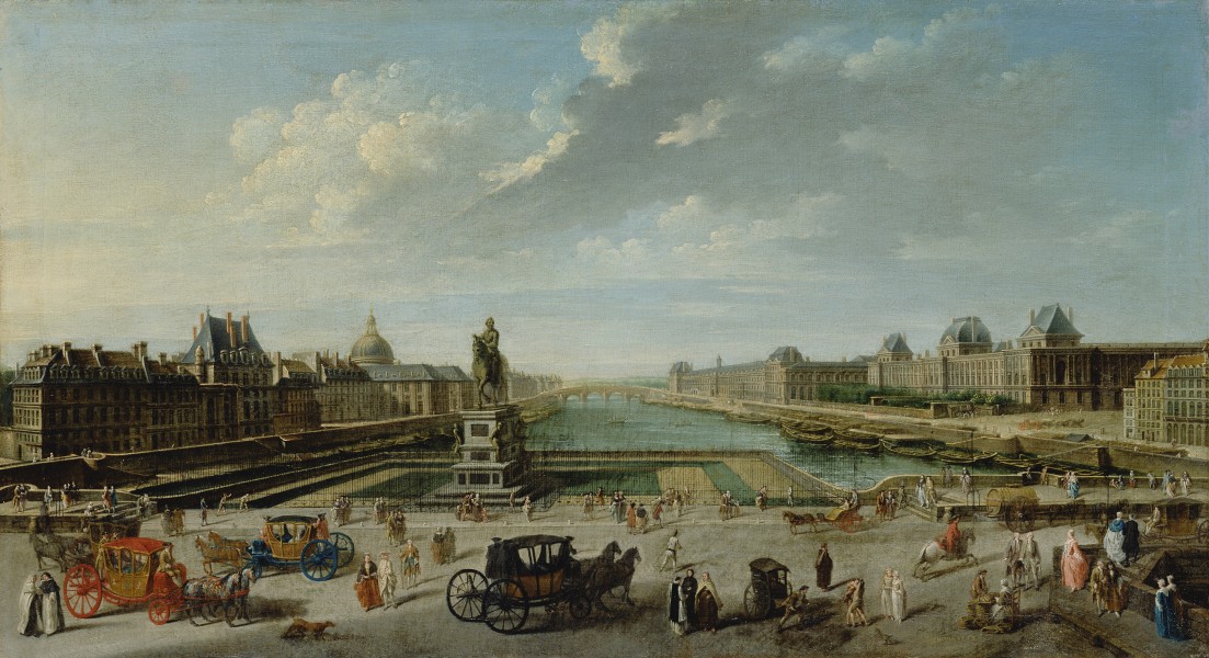 Nicolas-Jean-Baptiste Raguenet, A View of Paris from the Pont Neuf - Getty Museum