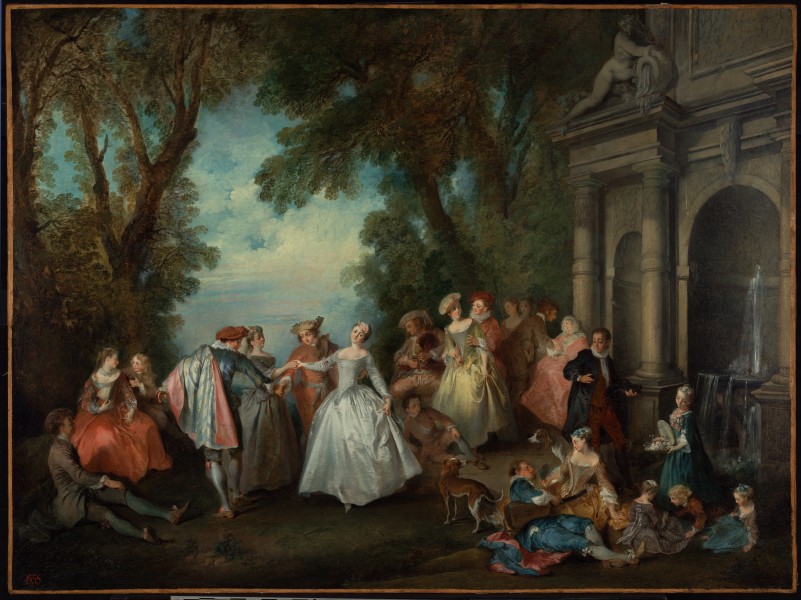 Nicolas Lancret (French - Dance before a Fountain - Google Art Project