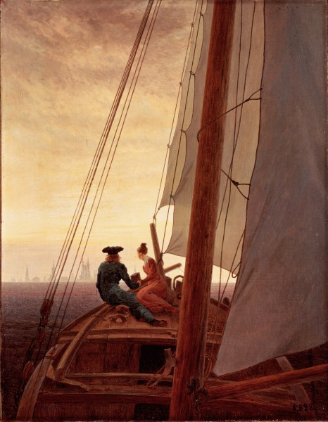 On a Sailing Ship by Caspar David Friedrich