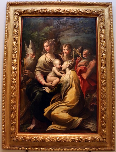 Parmigianino, madonna col bambino e santi, 1529, da s. margherita 01