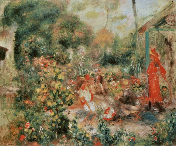 Pierre-Auguste Renoir - Jeunes Filles dans un jardin
