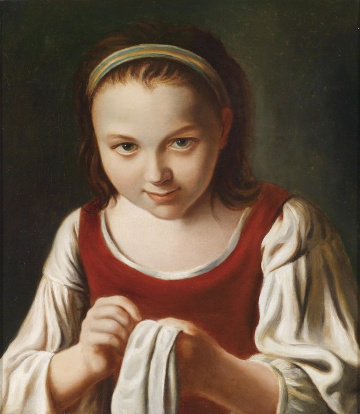 Pietro Antonio Rotari (workshop) Sewing girl