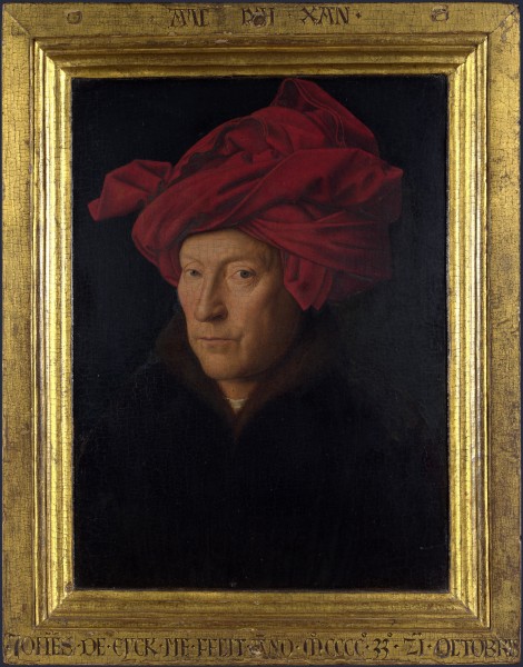 Portrait of a Man in a Turban (Jan van Eyck) with frame