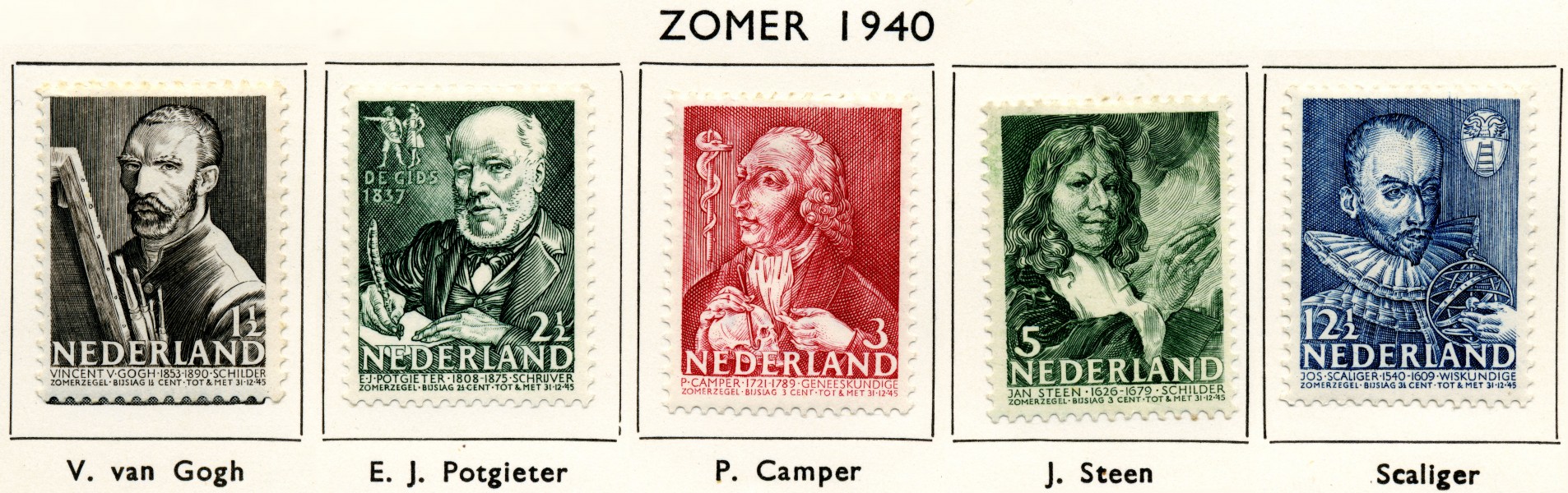Postzegel NL 1940 nr350-355