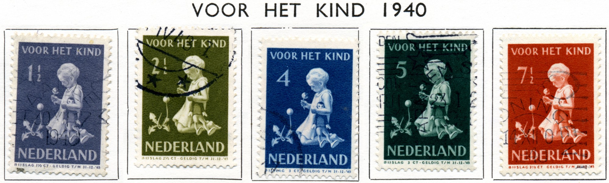 Postzegel NL 1940 nr374-378