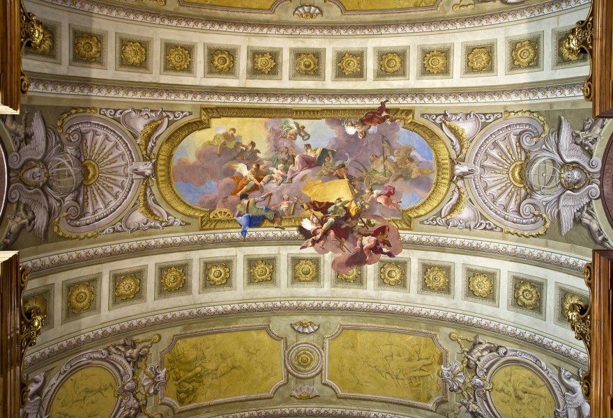 Prunksaal Austrian national library allegory of war and law