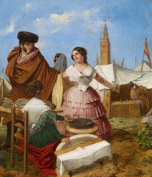 Rafael Benjumea Courting at a Ring-Shaped Pastry Stall at the Seville Fair 1852