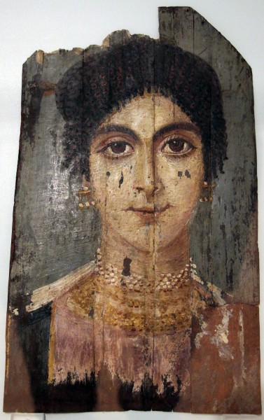 Ritratto di donna con collane e orecchini, da er-rubayat, fayum, II sec ca
