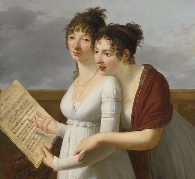 Robert Jacques François Lefèvre Portrait of two Elegantly Dressed Ladies