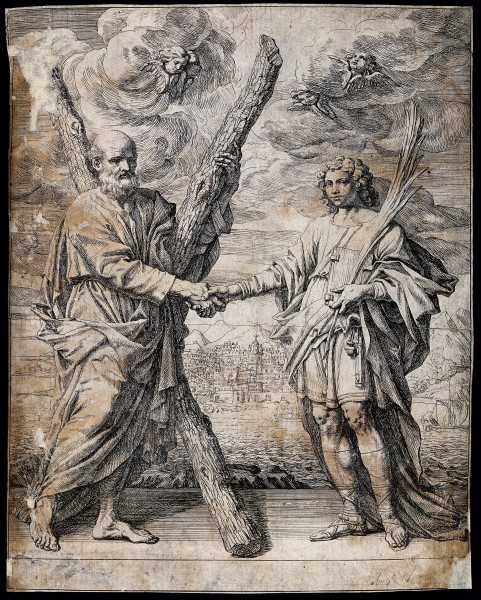 Saint Andrew the apostle with Saint John the Evangelist and Wellcome V0033161