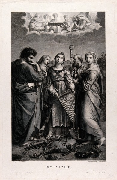 Saint Cecilia with Saint Paul, Saint John the Evangelist, Sa Wellcome V0033629
