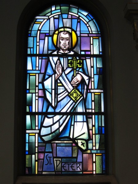 Saint Charles Seminary (Carthagena, Ohio), Chapel of the Assumption, stained glass, St. Peter