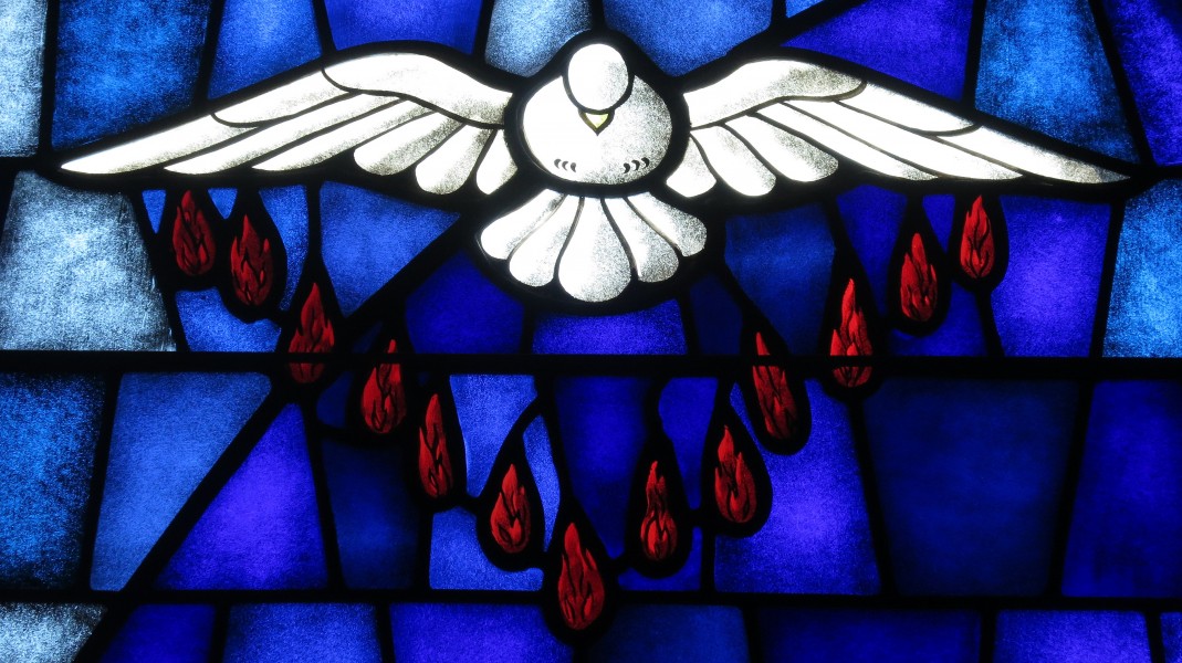 Saint James the Greater Catholic Church (Concord, North Carolina) - stained glass, Holy Spirit at Pentecost