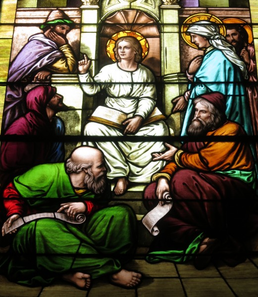 Saint Joseph Catholic Church (Wapakoneta, Ohio) - stained glass, Christ Child among the doctors