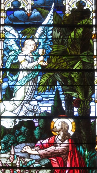 Saint Julie Billiart Catholic Church (Hamilton, Ohio) - stained glass, Agony in the Garden, detail