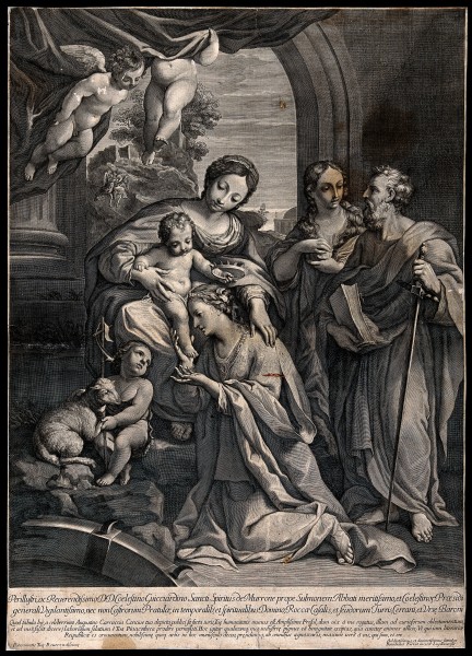 Saint Mary (the Blessed Virgin) with the Christ Child, Saint Wellcome V0034021