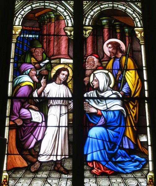 Saint Mary Catholic Church (Dayton, Ohio) - stained glass, Finding the Child in the Temple