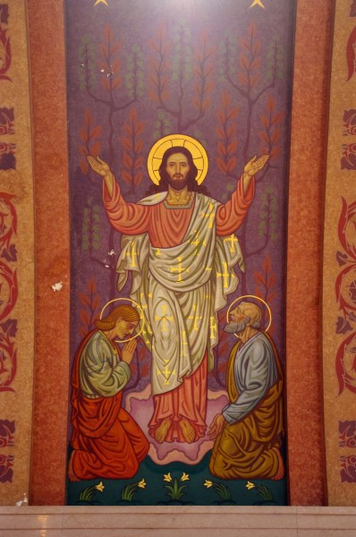 Saint Patrick Church (Cedar Rapids, Iowa) - sanctuary ceiling mural, the Ascension