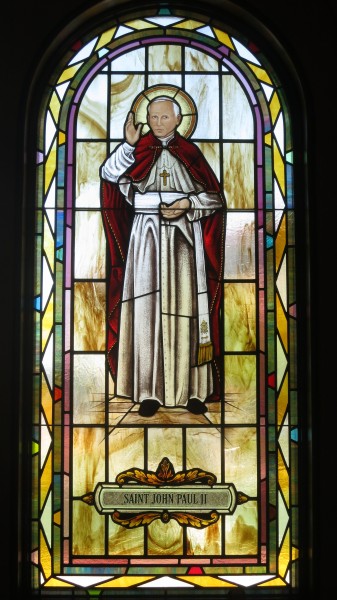 Saint Paul the Apostle Church (Westerville, Ohio) - stained glass, arcade, Saint John Paul II