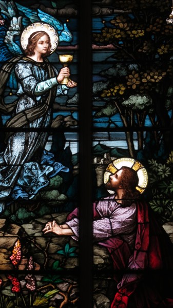 Saint Raphael Catholic Church (Springfield, Ohio) - stained glass, Agony in the Garden - detail