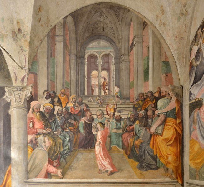 Santo Corpo di Cristo church fresco Christ in the Temple Brescia