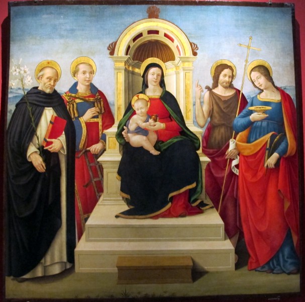 Sebastiano mainardi, madonna col bambino e santi, 1507-08, da museo di incisa, 01