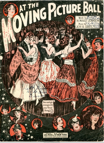Sheet music cover - AT THE MOVING PICTURE BALL - A PHOTO-PLAY IN 2 REELS (1920)