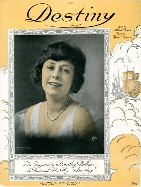Sheet music cover - DESTINY - SONG (1919)