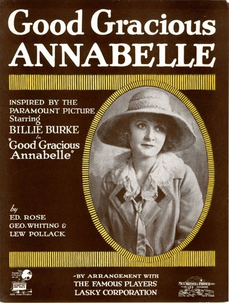 Sheet music cover - GOOD GRACIOUS ANNABELLE (1919)
