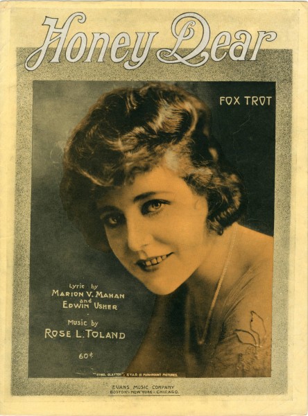 Sheet music cover - HONEY DEAR - FOX TROT (1920)
