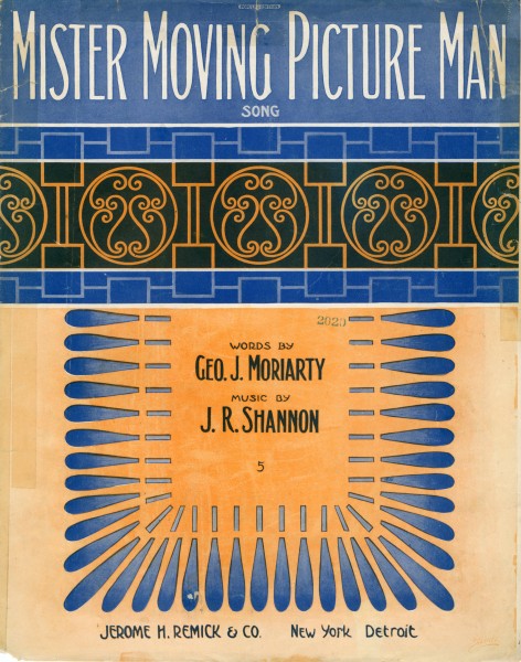 Sheet music cover - MISTER MOVING PICTURE MAN (1912)