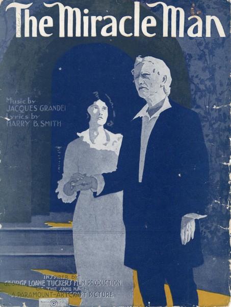Sheet music cover - THE MIRACLE MAN (1919)