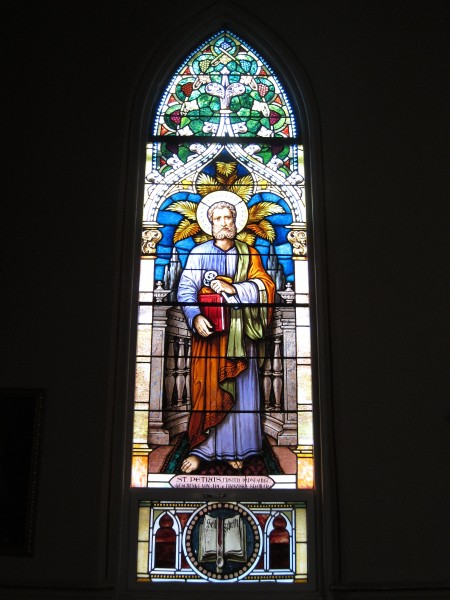 St. Francis (Cranberry Prarie, Ohio) - stained glass, St. Peter First Pope